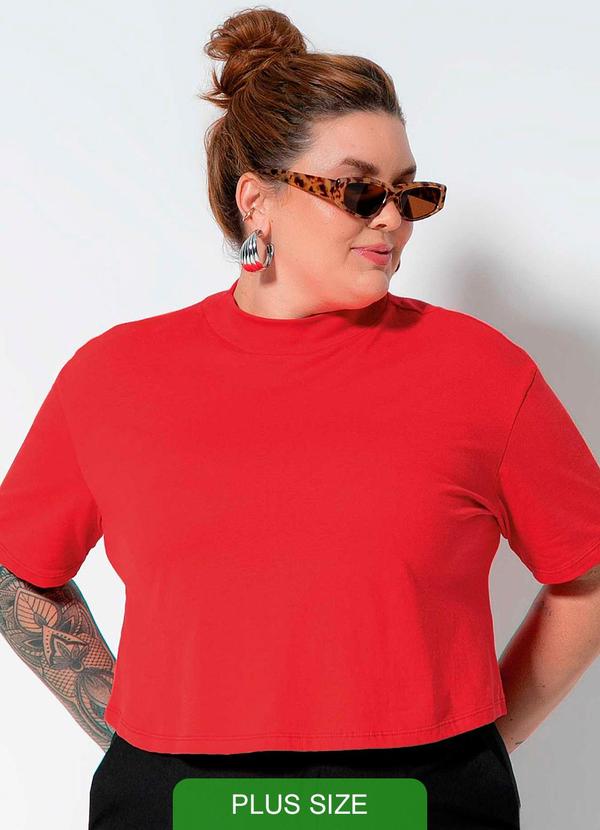 Cativa Plus Size - Blusa Feminina Plus Básica Vermelho