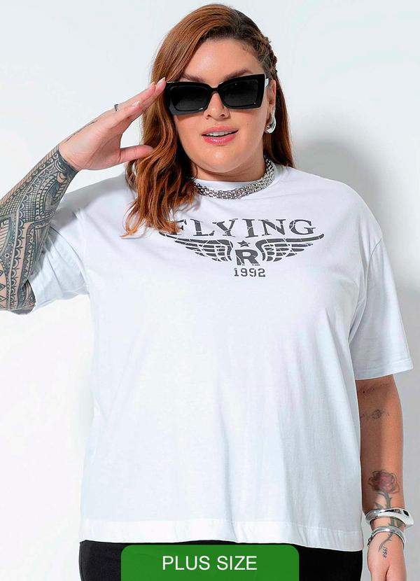 Cativa Plus Size - Blusa Feminina Plus com Estampa Branco