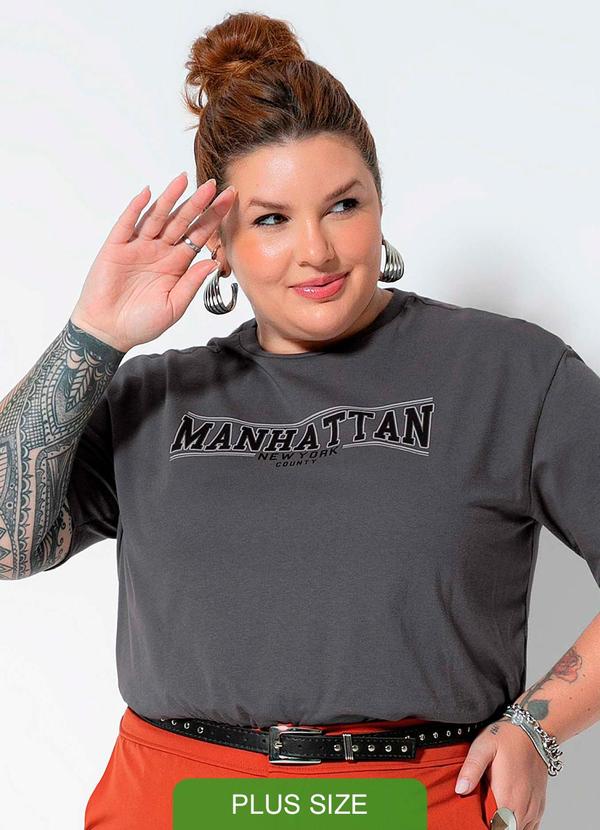 Cativa Plus Size - Blusa Feminina Plus com Estampa Cinza