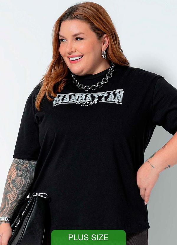 Cativa Plus Size - Blusa Feminina Plus com Estampa Preto