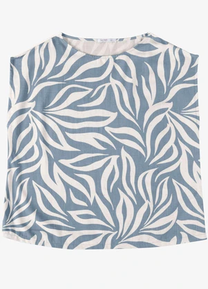Secret Glam - Blusa Feminina Plus de Linho  Azul - SECRET GLAM