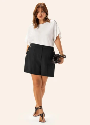 Secret Glam - Blusa Feminina Plus Evasê Manga Ampla Bege - SECRET GLAM