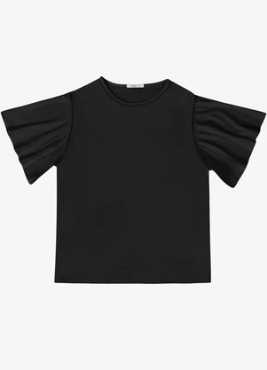 Secret Glam - Blusa Feminina Plus Manga Ampla Preto - SECRET GLAM