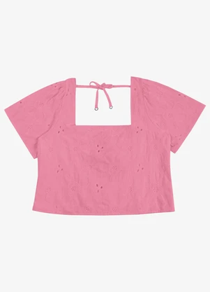 Secret Glam - Blusa Feminina Plus Manga Ampla Rosa - SECRET GLAM
