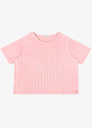 Secret Glam - Blusa Feminina Plus Manga Curta Rosa - SECRET GLAM