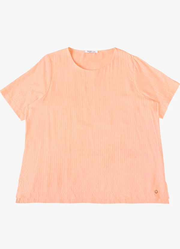 Secret Glam - Blusa Feminina Plus Manga Curta Rosa