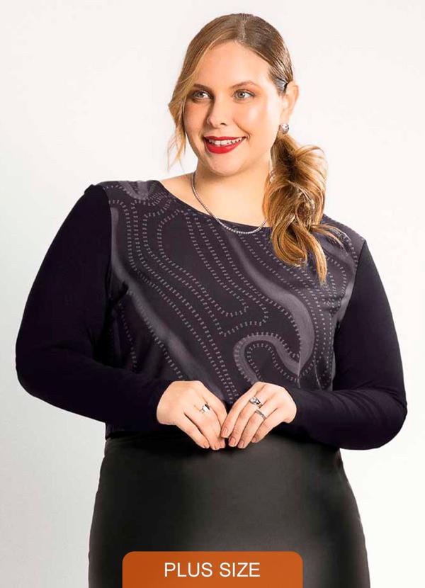 Habana - Blusa Feminina Plus Size Aconchegante Preto
