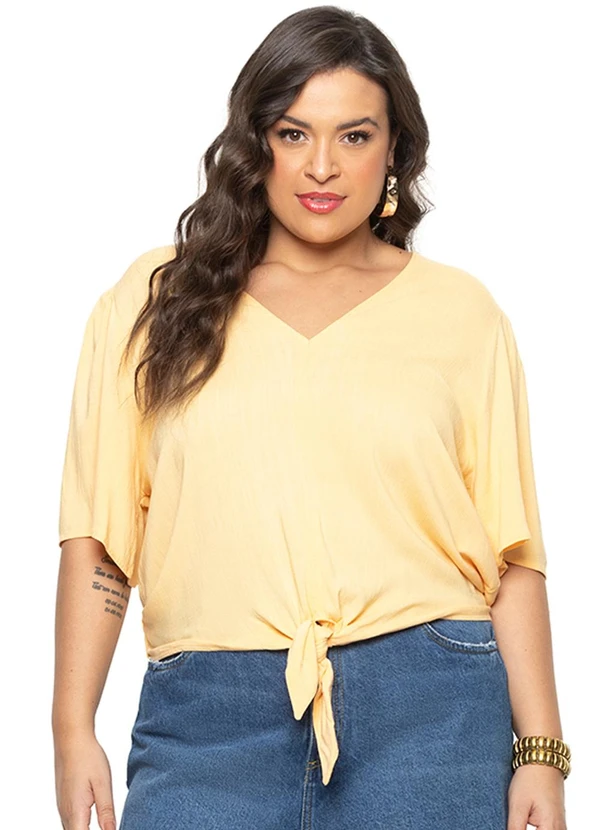 Secret Glam - Blusa Feminina Plus Size Amarelo