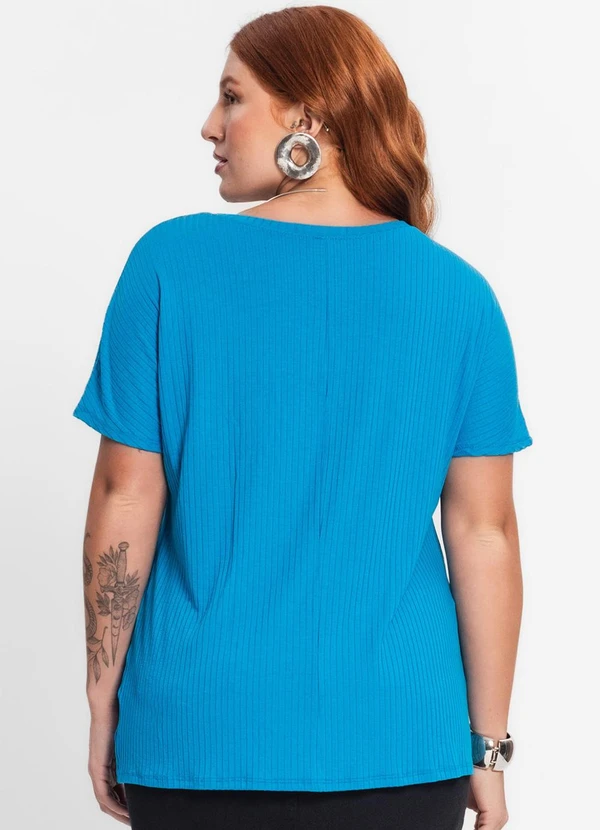 Secret Glam - Blusa Feminina Plus Size Azul