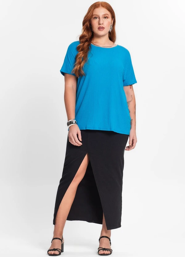 Secret Glam - Blusa Feminina Plus Size Azul 3