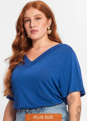 Secret Glam - Blusa Feminina Plus Size Azul - SECRET GLAM
