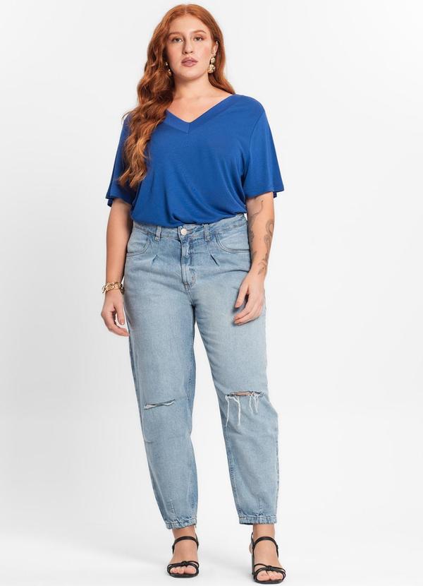 Secret Glam - Blusa Feminina Plus Size Azul 3