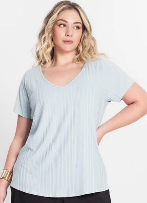 Infinita Cor - Blusa Feminina Plus Size Azul - INFINITA COR