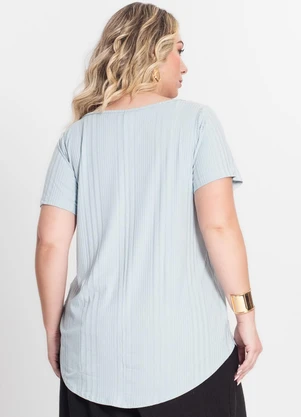 Infinita Cor - Blusa Feminina Plus Size Azul - INFINITA COR