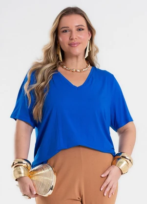 Secret Glam - Blusa Feminina Plus Size Azul - SECRET GLAM