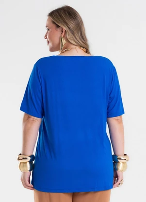 Secret Glam - Blusa Feminina Plus Size Azul - SECRET GLAM