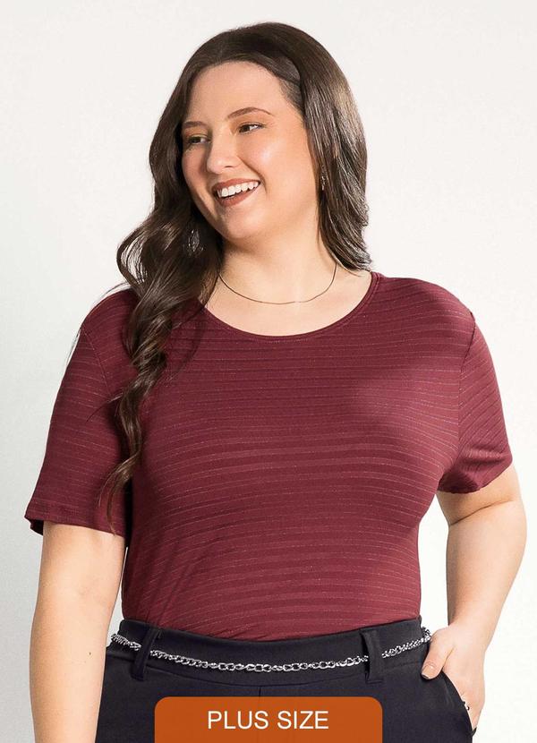 Habana - Blusa Feminina Plus Size Básica Vermelho