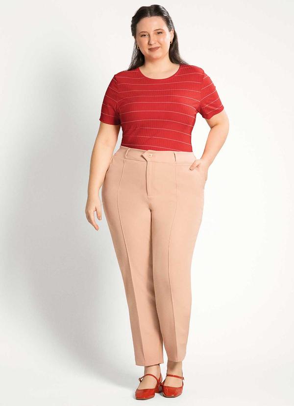 Habana - Blusa Feminina Plus Size Básica Vermelho 2