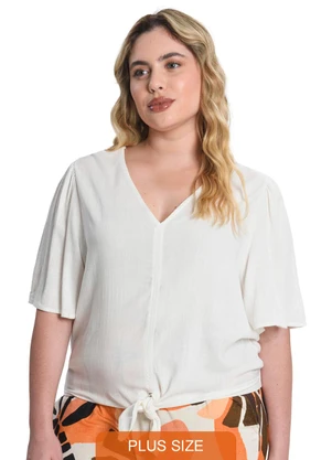 Secret Glam - Blusa Feminina Plus Size Bege - SECRET GLAM