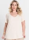 Infinita Cor - Blusa Feminina Plus Size da Bege - variação: Bege