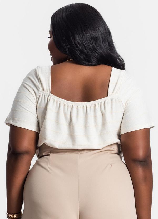 Secret Glam - Blusa Feminina Plus Size Bege 2