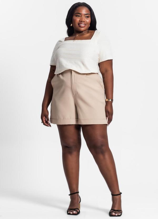 Secret Glam - Blusa Feminina Plus Size Bege 3