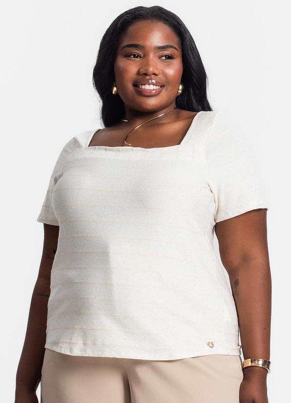 Secret Glam - Blusa Feminina Plus Size Bege 4