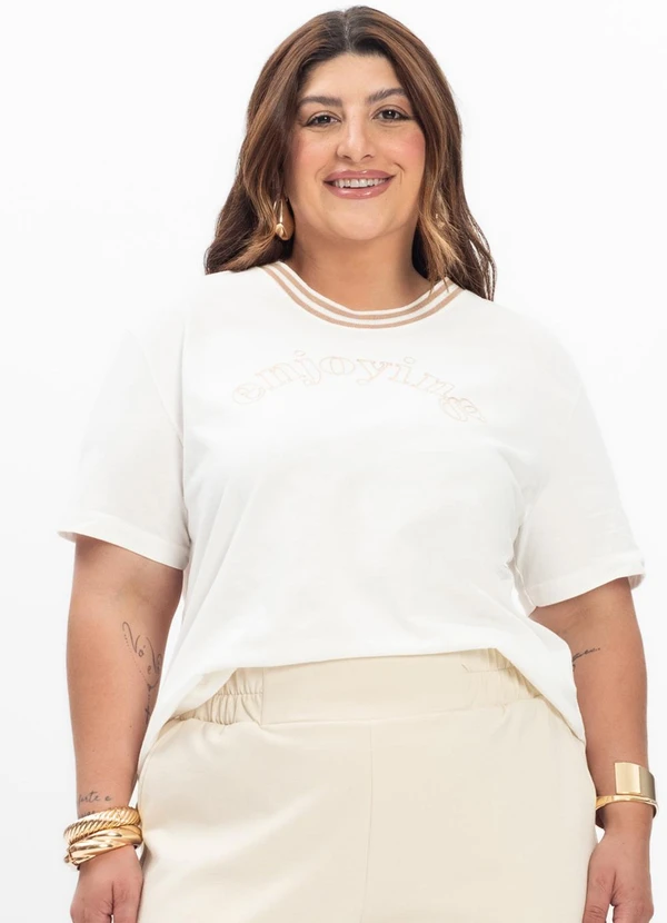 Secret Glam - Blusa Feminina Plus Size Bege 3