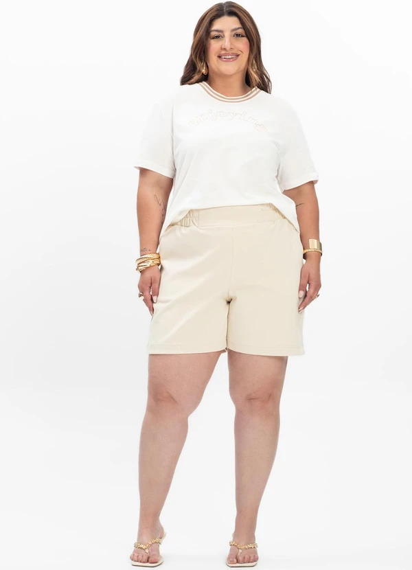 Secret Glam - Blusa Feminina Plus Size Bege 4