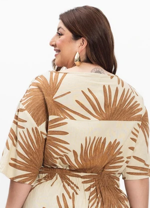Secret Glam - Blusa Feminina Plus Size Bege - SECRET GLAM
