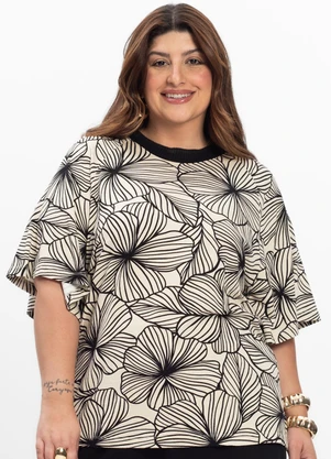 Secret Glam - Blusa Feminina Plus Size Bege - SECRET GLAM
