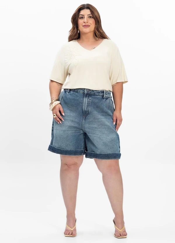 Secret Glam - Blusa Feminina Plus Size Bege 4