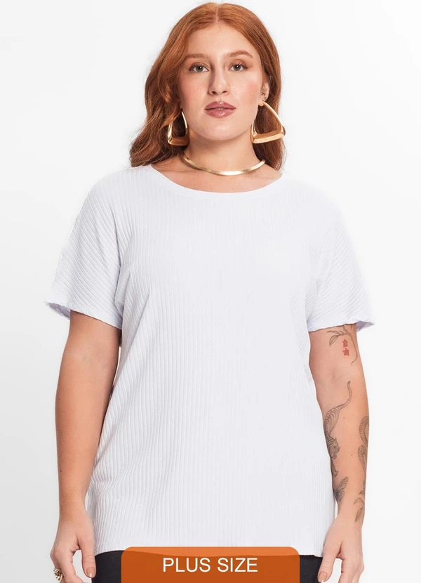 Secret Glam - Blusa Feminina Plus Size Branco