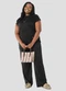 Cereja Rosa - Blusa Feminina Plus Size Canelado Relevo Laranja - variação: Preto