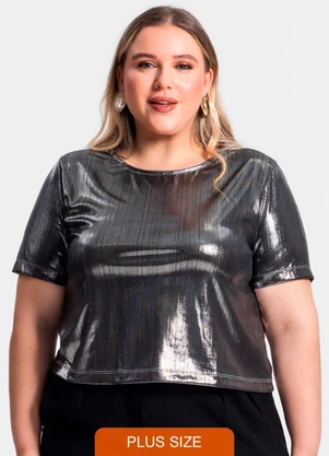 Secret Glam - Blusa Feminina Plus Size Cinza - SECRET GLAM