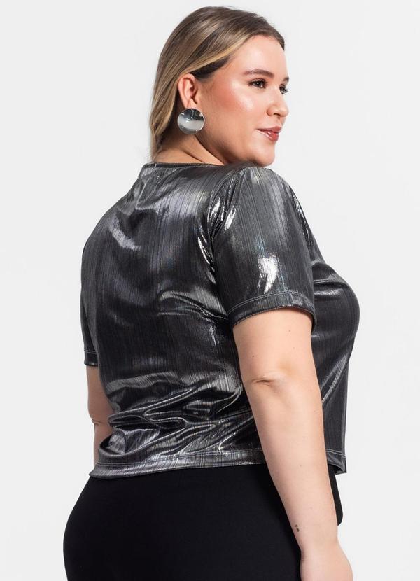 Secret Glam - Blusa Feminina Plus Size Cinza 2