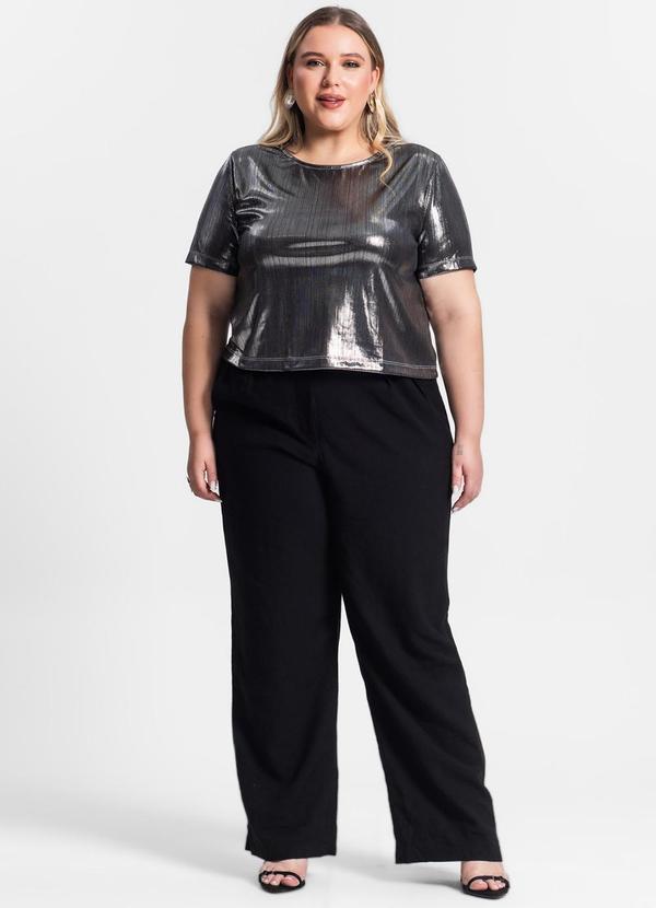 Secret Glam - Blusa Feminina Plus Size Cinza 3