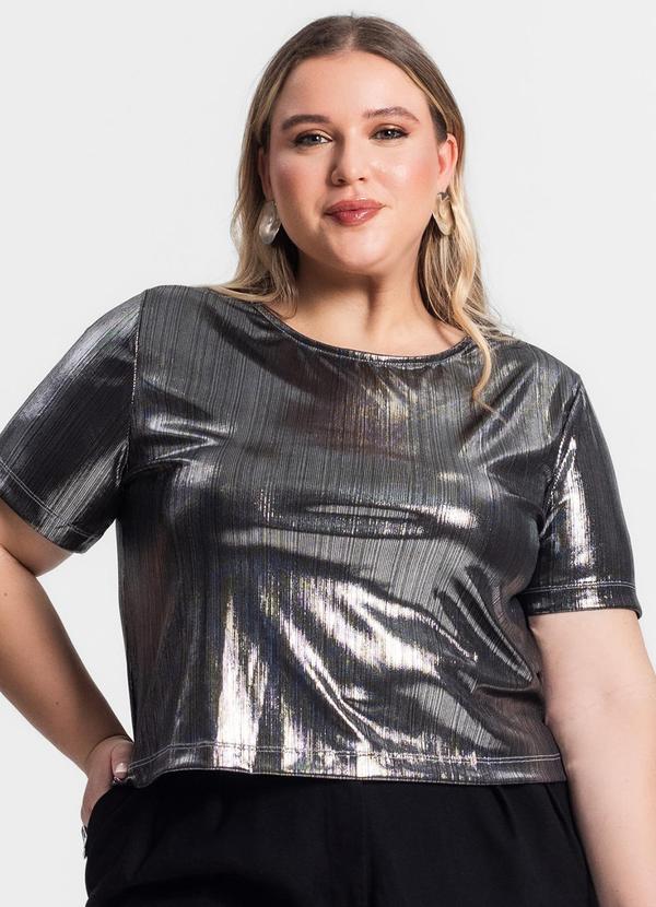 Secret Glam - Blusa Feminina Plus Size Cinza 4