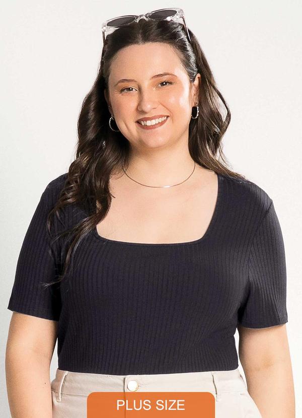 Habana - Blusa Feminina Plus Size Confortável Preto 1