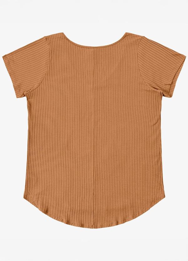 Infinita Cor - Blusa Feminina Plus Size da Bege 2