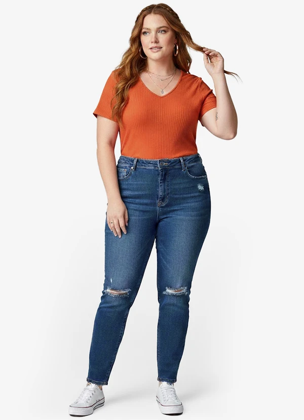 Infinita Cor - Blusa Feminina Plus Size da Laranja 3