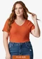 Infinita Cor - Blusa Feminina Plus Size da Verde - variação: Laranja