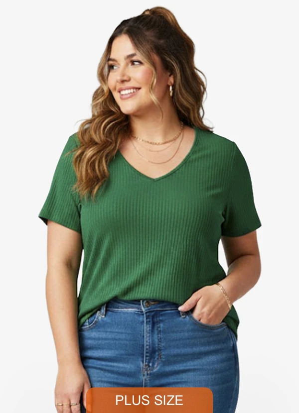 Infinita Cor - Blusa Feminina Plus Size da Verde