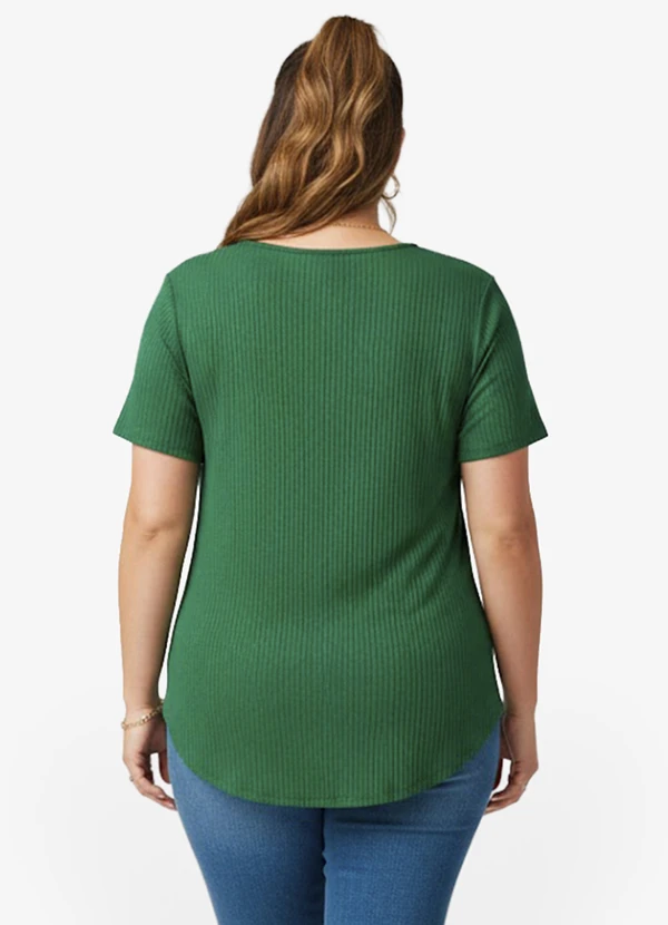 Infinita Cor - Blusa Feminina Plus Size da Verde 2
