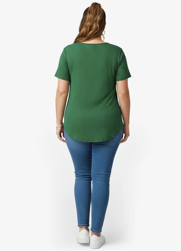 Infinita Cor - Blusa Feminina Plus Size da Verde 4