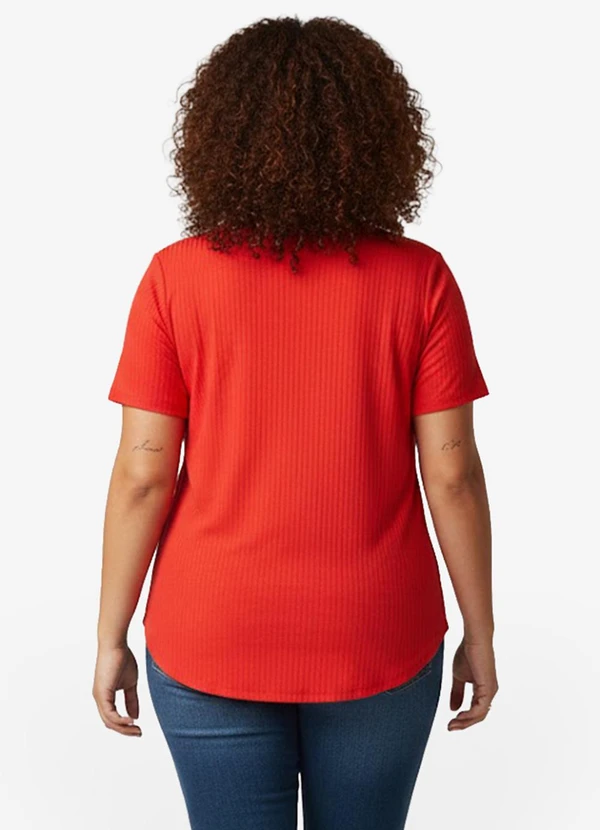 Infinita Cor - Blusa Feminina Plus Size da Vermelho 2