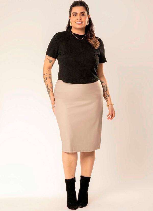 Cativa - Blusa Feminina Plus Size de Tricô Preto 2