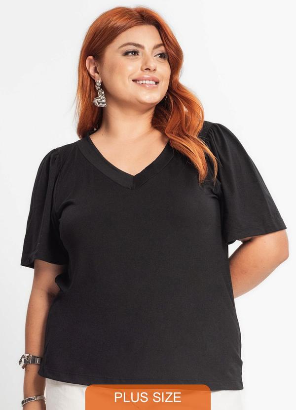 Secret Glam - Blusa Feminina Plus Size em Malha Soft Preto