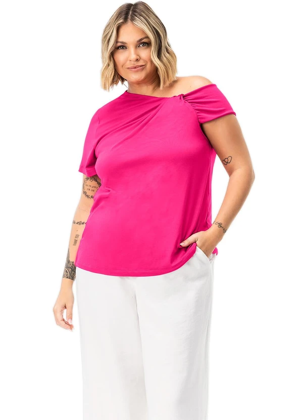 Secret Glam - Blusa Feminina Plus Size em Malha Soft Rosa 3