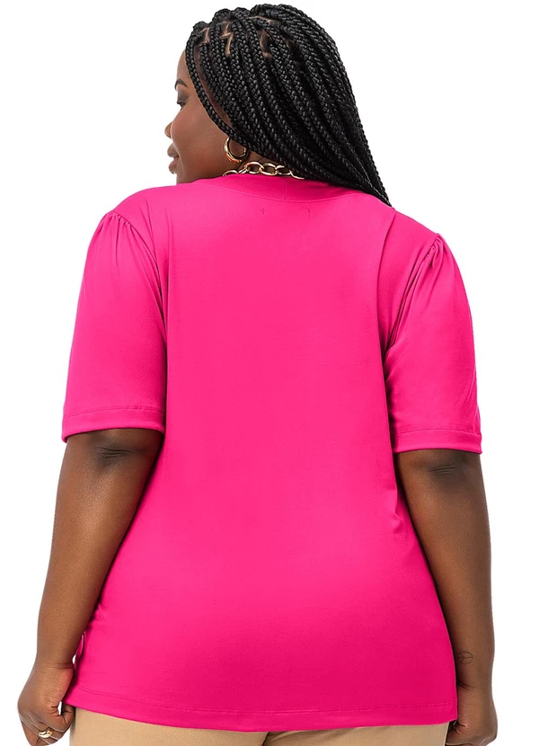 Secret Glam - Blusa Feminina Plus Size em Malha Soft Rosa 2